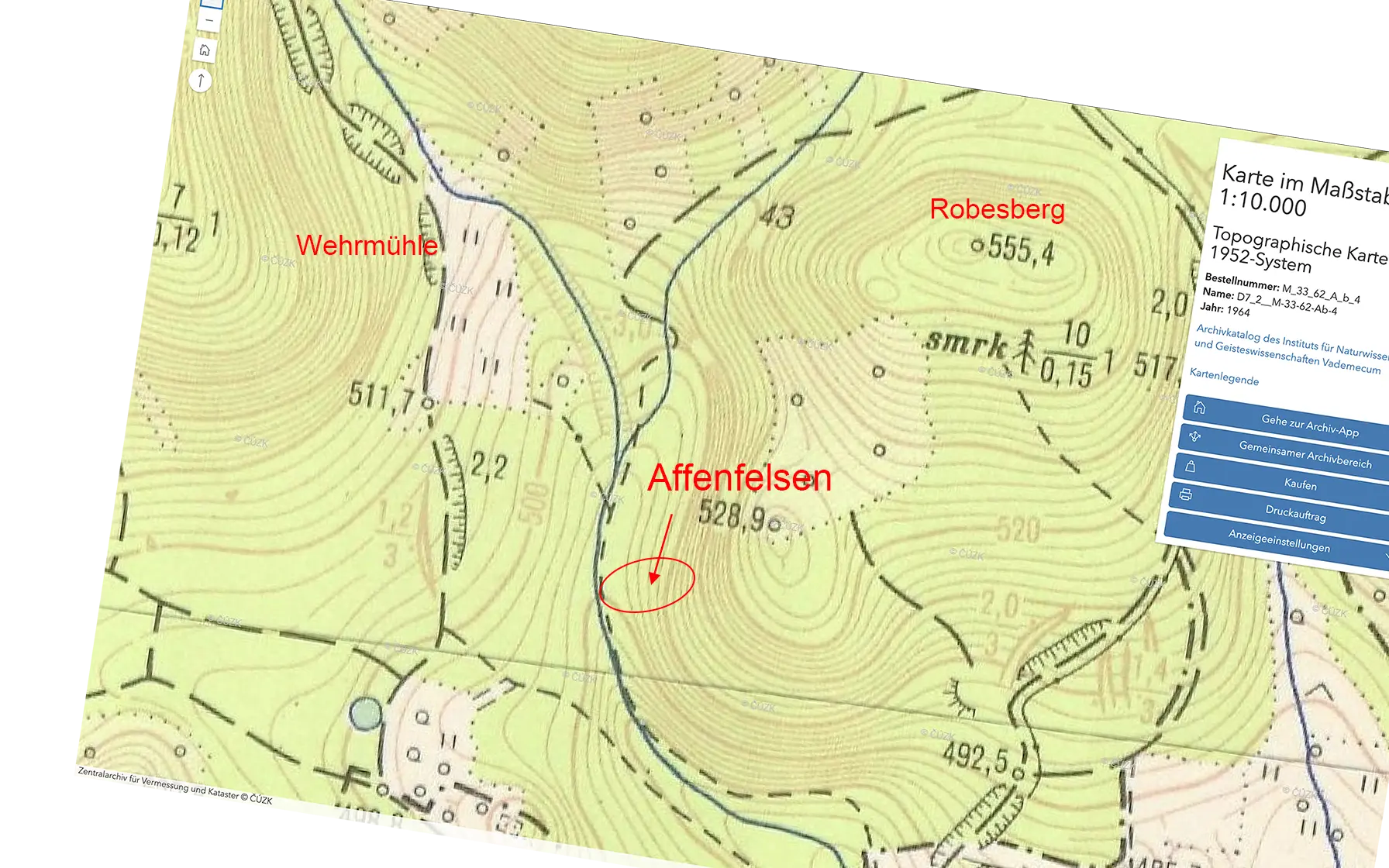 Overlay: Topografische Karte 1964