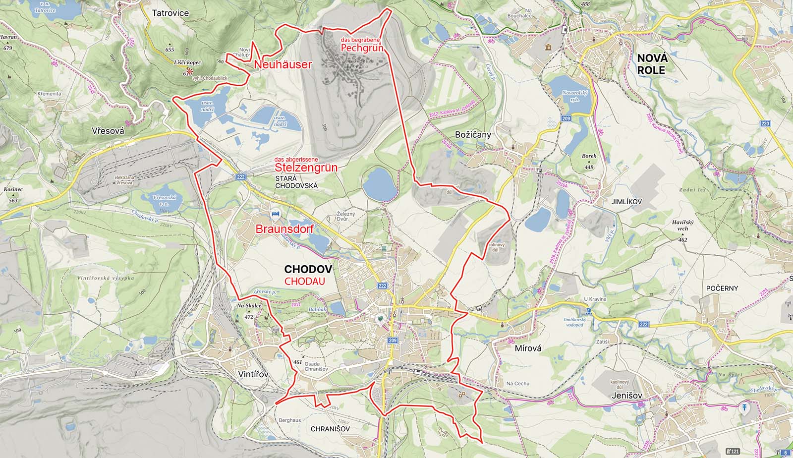 Chodau - Gemeindegebiet