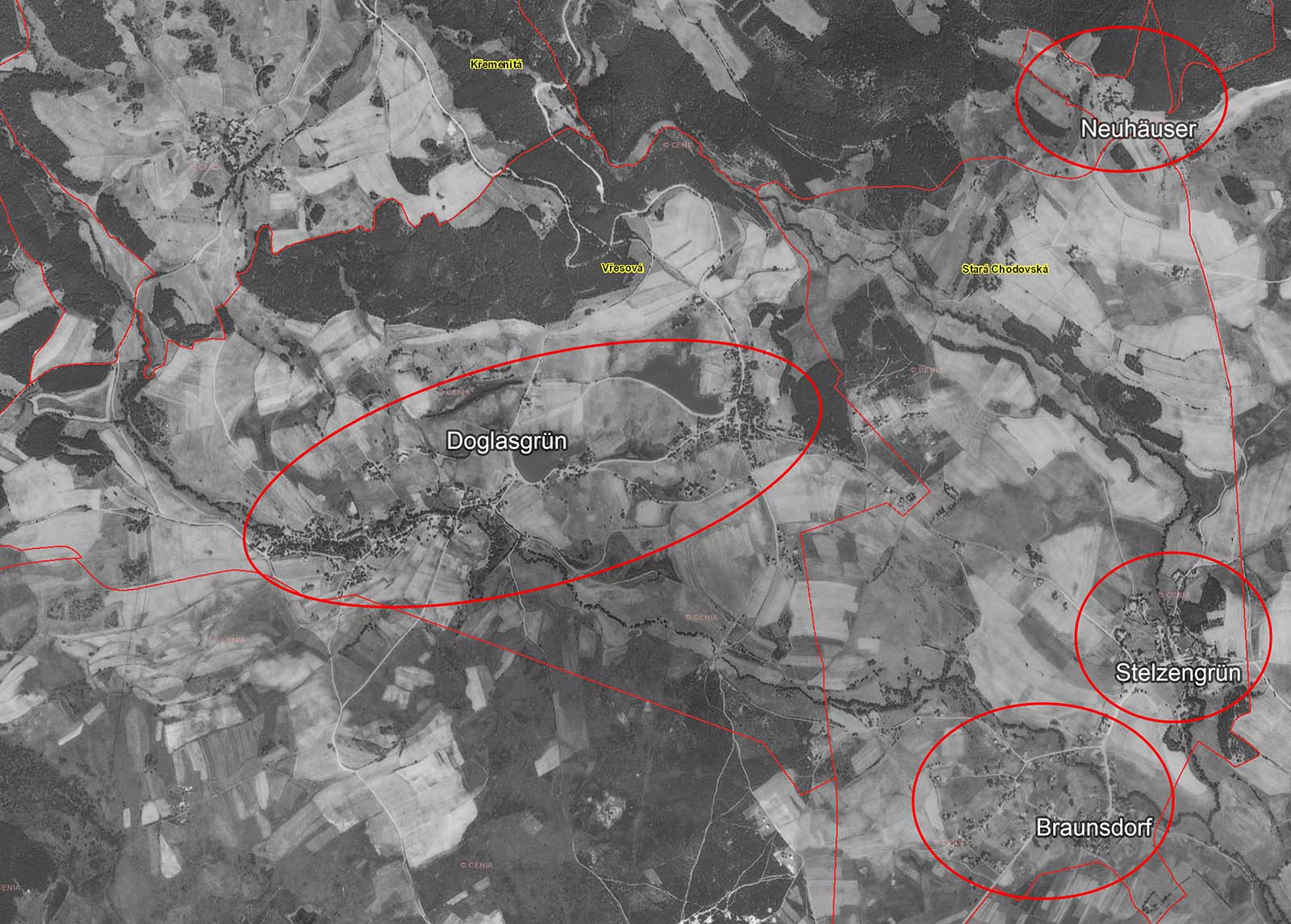 Overlay: Luftbild 1956
