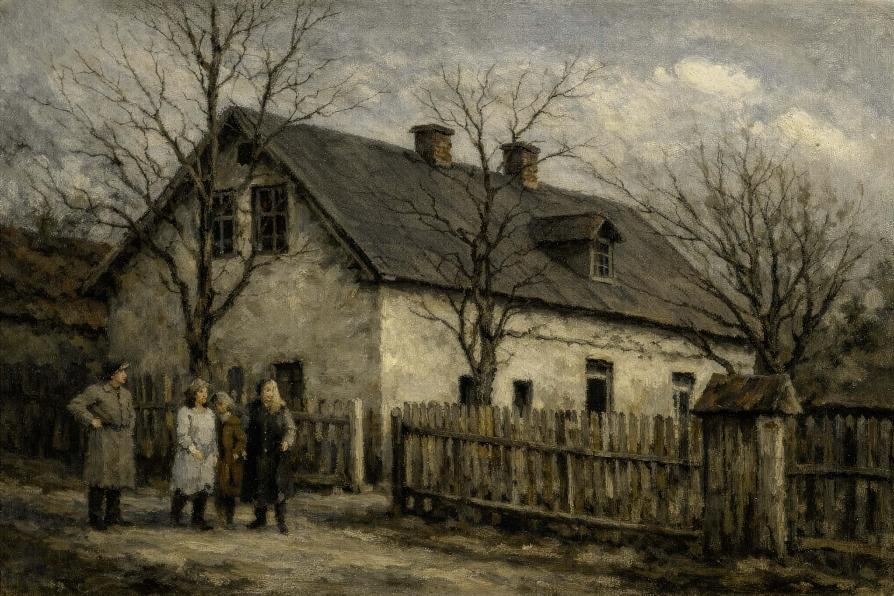 Haus Nr. 56 in Pechgrün – rekonstruiertes Gemälde nach historischer Vorlage