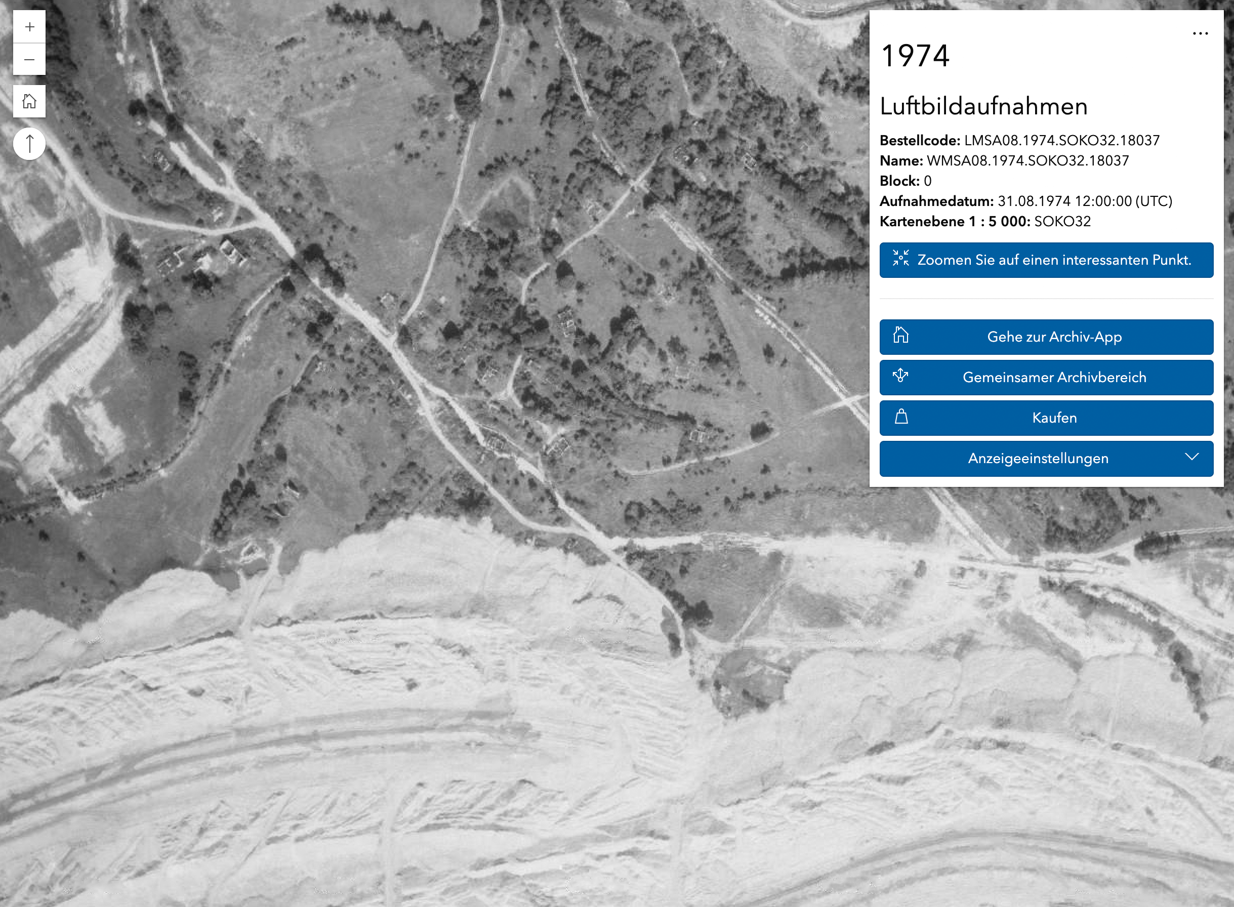 Luftbild von Pechgrün aus dem Jahr 1974