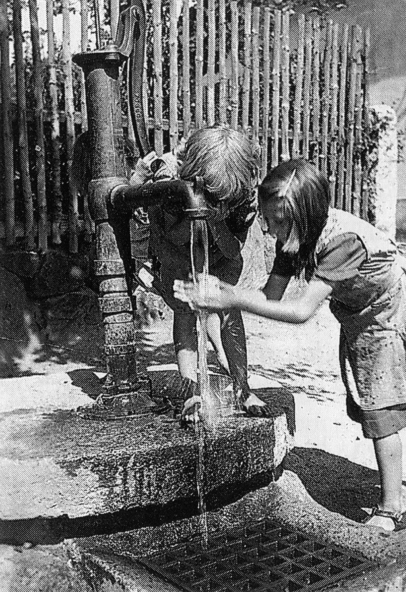 Brunnen mit Pumpe, welcher 1910 gebaut wurde.