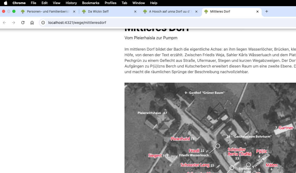 Luftbild mit Häusern