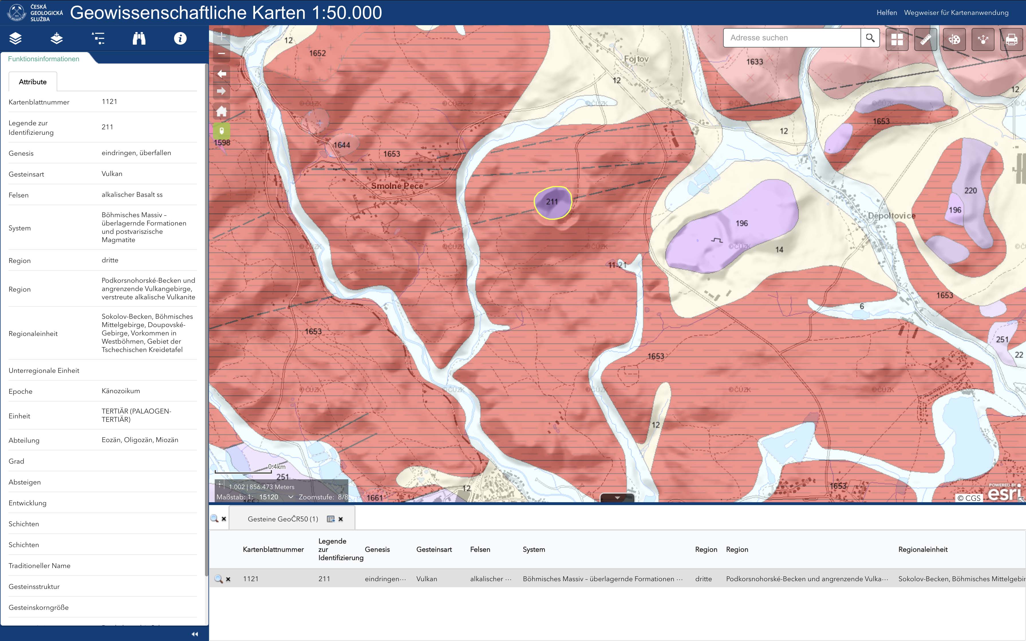 Geologische Karte des Steinbergs