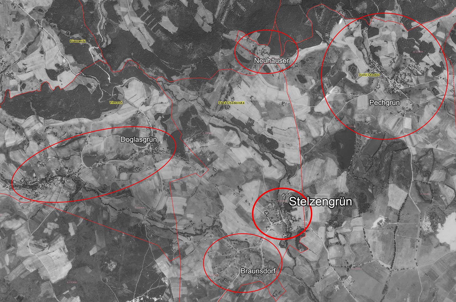 Basis: Orthofoto ca. 1956