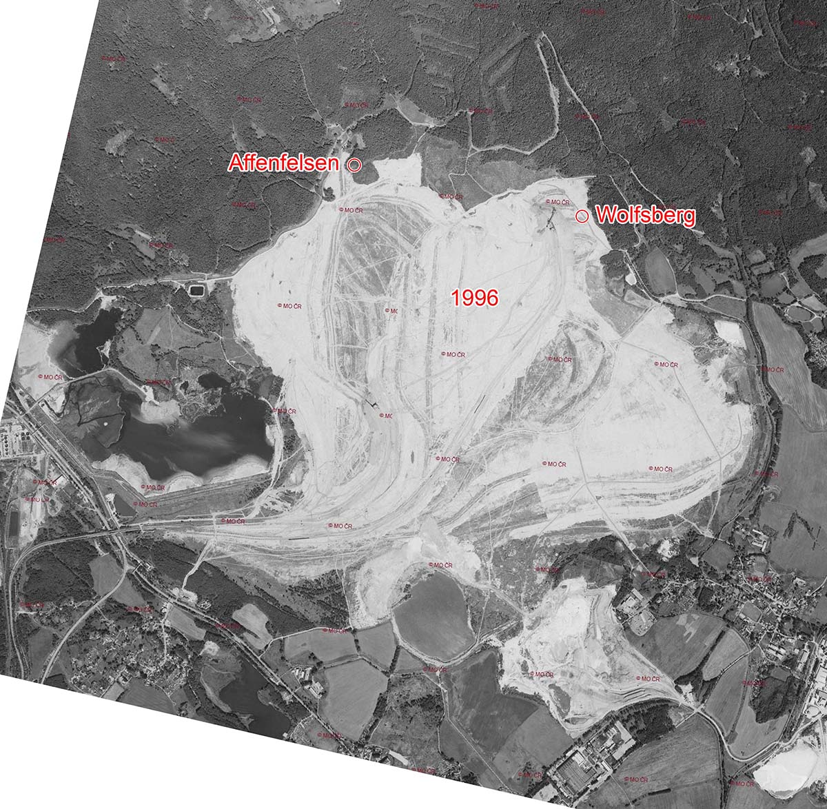 Luftbild 1996 – Wolfsberg teilweise überschüttet